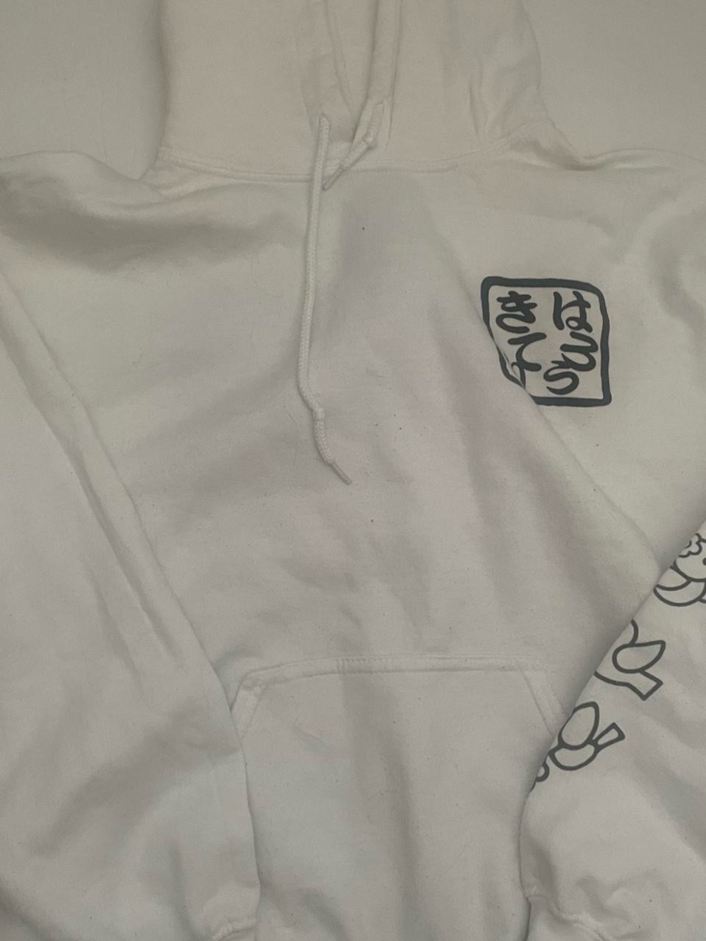 Hello Kitty White Hoodie with Black Graphic